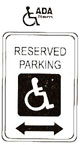 SIGN, RESERVED PARKING,W/ARROW
