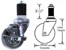 [ CASTER, STEM(3-1/2,W/BRK,GRY) ]