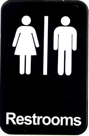 [ SIGN, RESTROOM (BLACK, 6X9) -  ]