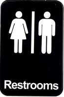 [ SIGN, RESTROOM (BLACK, 6X9) ]