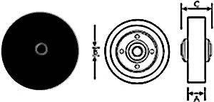 [ WHEEL (5, 3/8ID,W/BSH,BLK) - W ]