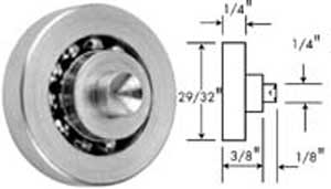[ ROLLER (29/32OD,1/4STUD,S/S) - ]