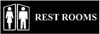 [ SIGN, RESTROOMS (WALNUT, 3X8) ]