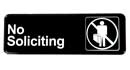[ SIGN, NO SOLICITING (BLK,3X9) ]