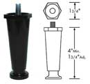 "LEG (3/8-16, 4H, PLST, BLK)"