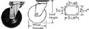 CASTER, PLATE (5, BLU)