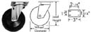 CASTER, PLATE (3, GRY)