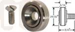 ROLLER(29/32OD,1/4-20THD,S/S)