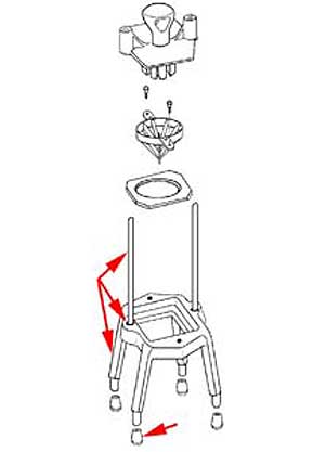 BASE ASSY (W/GUIDE RODS & FT)