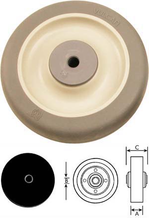 WHEEL(3-1/2,3/8ID,W/BSH,GRY)