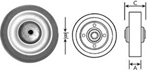 WHEEL(4,5/16ID,PLST HUB,GRY)
