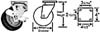 CASTER, PLATE (6, W/BRK,GRY)
