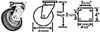 CASTER, PLATE (8, GRY)