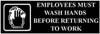SIGN, WASH HANDS (WALNUT,3X8)